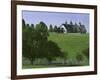 Elegant Horse Barn Atop Hill, Woodford County, Kentucky, USA-Dennis Flaherty-Framed Photographic Print