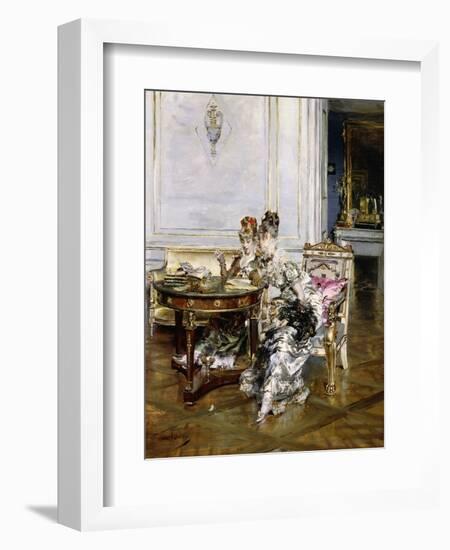 Elegant Ladies in an Interior, C.1875-Giovanni Boldini-Framed Giclee Print