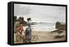 Elegant Ladies on the Beach, Undated-Jules-Charles Aviat-Framed Stretched Canvas