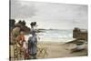 Elegant Ladies on the Beach, Undated-Jules-Charles Aviat-Stretched Canvas