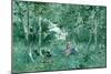 Elegant Ladies Picking Flowers in a Wood-Pompeo Mariani-Mounted Giclee Print