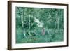 Elegant Ladies Picking Flowers in a Wood-Pompeo Mariani-Framed Giclee Print