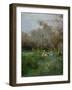 Elegant Ladies Resting in a Wooded Landscape-Pompeo Mariani-Framed Giclee Print