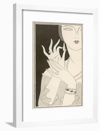 Elegant Lady and Jewellery-null-Framed Art Print