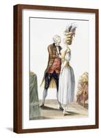 Elegant Lady at a Fitting with Her Tailor, Plate from 'Galerie Des Modes Et Costumes Francais'-Pierre Thomas Le Clerc-Framed Giclee Print