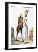 Elegant Lady at a Fitting with Her Tailor, Plate from 'Galerie Des Modes Et Costumes Francais'-Pierre Thomas Le Clerc-Framed Giclee Print