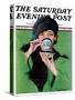 "Elegant Lady Drinking Cup of Tea," Saturday Evening Post Cover, February 20, 1926-Penrhyn Stanlaws-Stretched Canvas