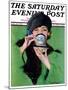 "Elegant Lady Drinking Cup of Tea," Saturday Evening Post Cover, February 20, 1926-Penrhyn Stanlaws-Mounted Giclee Print