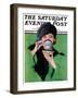 "Elegant Lady Drinking Cup of Tea," Saturday Evening Post Cover, February 20, 1926-Penrhyn Stanlaws-Framed Giclee Print