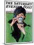 "Elegant Lady Drinking Cup of Tea," Saturday Evening Post Cover, February 20, 1926-Penrhyn Stanlaws-Mounted Giclee Print