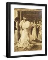 Elegant Lady Leaving Paris Opera-Tony Minartz-Framed Giclee Print