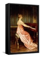 Elegant Lady Seated at Piano-Forte-Joseph Frederic Soulacroix-Framed Stretched Canvas