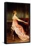 Elegant Lady Seated at Piano-Forte-Joseph Frederic Soulacroix-Framed Stretched Canvas