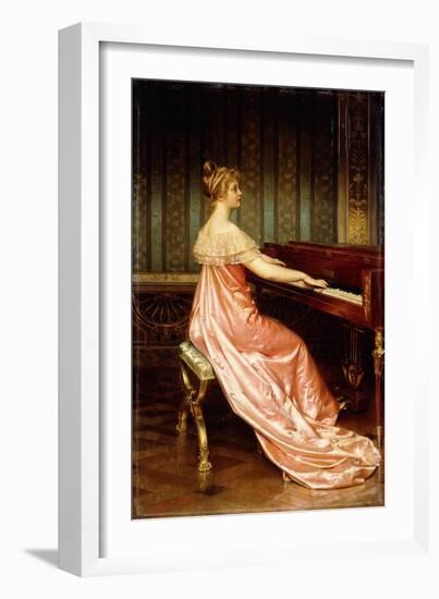 Elegant Lady Seated at Piano-Forte-Joseph Frederic Soulacroix-Framed Giclee Print