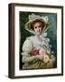 Elegant Lady with a Bouquet of Roses-Emile Vernon-Framed Giclee Print