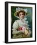 Elegant Lady with a Bouquet of Roses-Emile Vernon-Framed Giclee Print