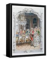 Elegant Meal During the Eighteenth Century-Maurice Leloir-Framed Stretched Canvas