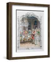 Elegant Meal During the Eighteenth Century-Maurice Leloir-Framed Giclee Print