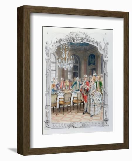 Elegant Meal During the Eighteenth Century-Maurice Leloir-Framed Giclee Print