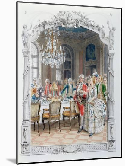 Elegant Meal During the Eighteenth Century-Maurice Leloir-Mounted Giclee Print