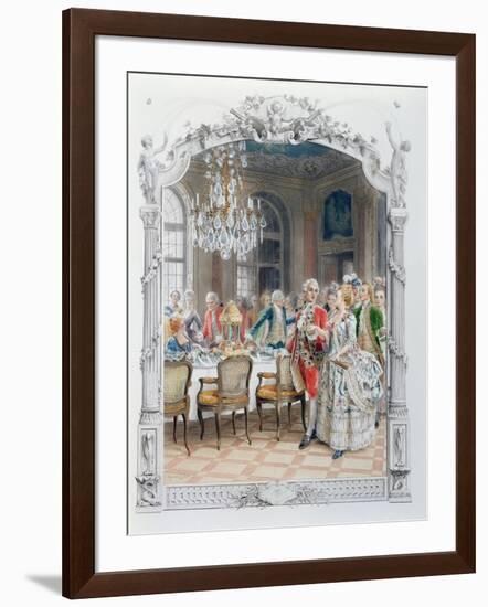 Elegant Meal During the Eighteenth Century-Maurice Leloir-Framed Giclee Print