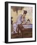 Elegant Pastimes, Calligraphy, Screen-Kano Tansetsu-Framed Giclee Print