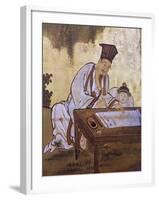 Elegant Pastimes, Calligraphy, Screen-Kano Tansetsu-Framed Giclee Print