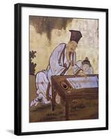 Elegant Pastimes, Calligraphy, Screen-Kano Tansetsu-Framed Giclee Print