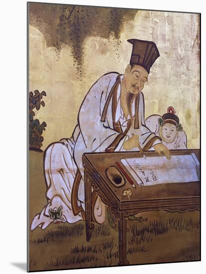 Elegant Pastimes, Calligraphy, Screen-Kano Tansetsu-Mounted Giclee Print