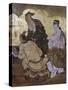 Elegant Pastimes, Calligraphy, Screen-Kano Tansetsu-Stretched Canvas