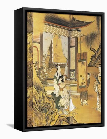 Elegant Pastimes, Painting, Screen-Kano Tansetsu-Framed Stretched Canvas