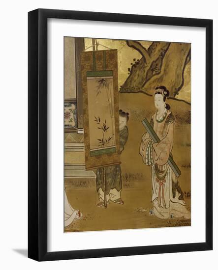 Elegant Pastimes, Painting, Screen-Kano Tansetsu-Framed Giclee Print