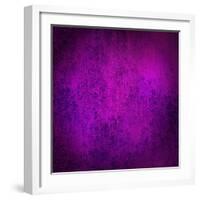 Elegant Purple Pink and Blue Background with Black Border and Vintage Grunge Texture-FinaLee-Framed Art Print