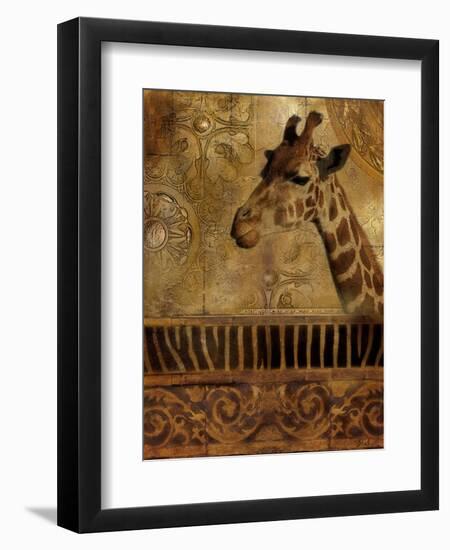 Elegant Safari III (Giraffe)-Patricia Pinto-Framed Art Print