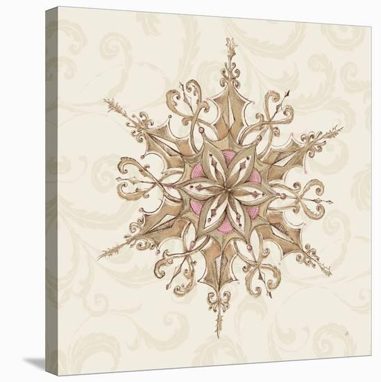 Elegant Season Snowflake I Pink-Daphne Brissonnet-Stretched Canvas