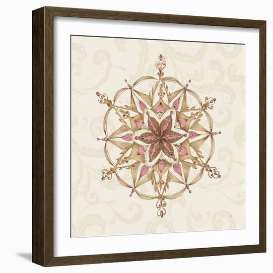 Elegant Season Snowflake II Pink-Daphne Brissonnet-Framed Art Print