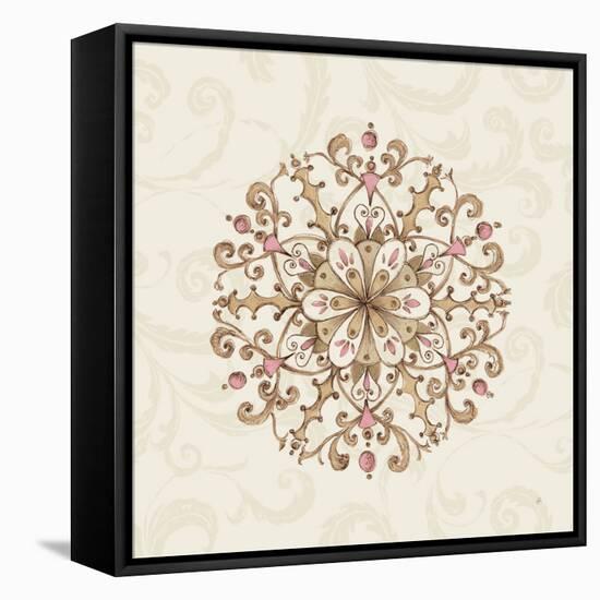 Elegant Season Snowflake III Pink-Daphne Brissonnet-Framed Stretched Canvas