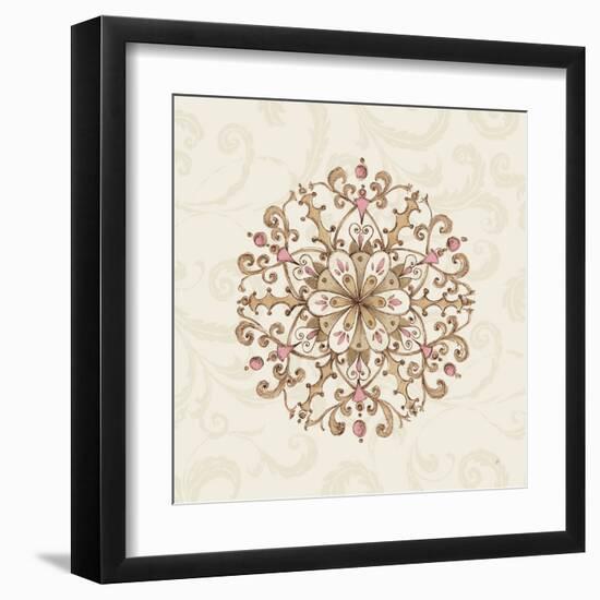 Elegant Season Snowflake III Pink-Daphne Brissonnet-Framed Art Print