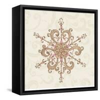 Elegant Season Snowflake IV Pink-Daphne Brissonnet-Framed Stretched Canvas