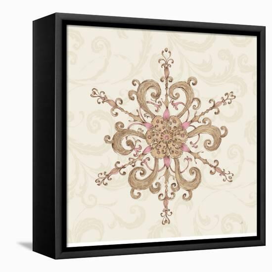 Elegant Season Snowflake IV Pink-Daphne Brissonnet-Framed Stretched Canvas