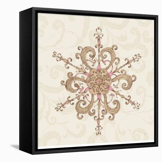 Elegant Season Snowflake IV Pink-Daphne Brissonnet-Framed Stretched Canvas