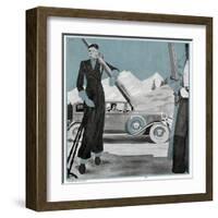 Elegant Skier-null-Framed Art Print