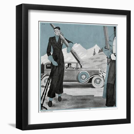 Elegant Skier-null-Framed Art Print