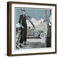 Elegant Skier-null-Framed Art Print