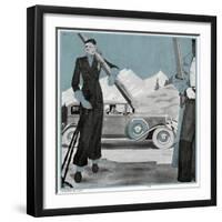 Elegant Skier-null-Framed Art Print