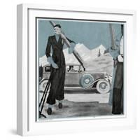 Elegant Skier-null-Framed Art Print