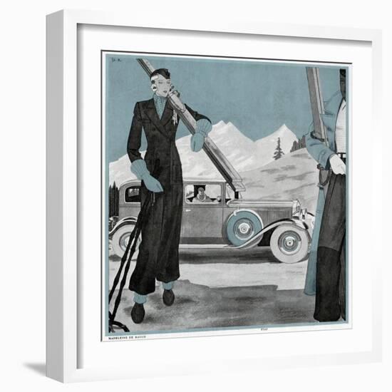 Elegant Skier-null-Framed Art Print