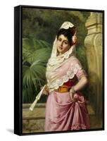 Elegant Spanish Beauty-John Bagnold Burgess-Framed Stretched Canvas