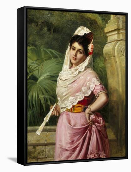 Elegant Spanish Beauty-John Bagnold Burgess-Framed Stretched Canvas