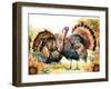 Elegant Thanksgiving Turkey Pair-Nicole DeCamp-Framed Art Print